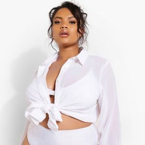 PLUS CHIFFON BEACH SHIRT